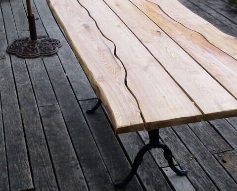 table outdoor châtaignier massif, artisanat traditionnel, fait main, éco-conçu en France